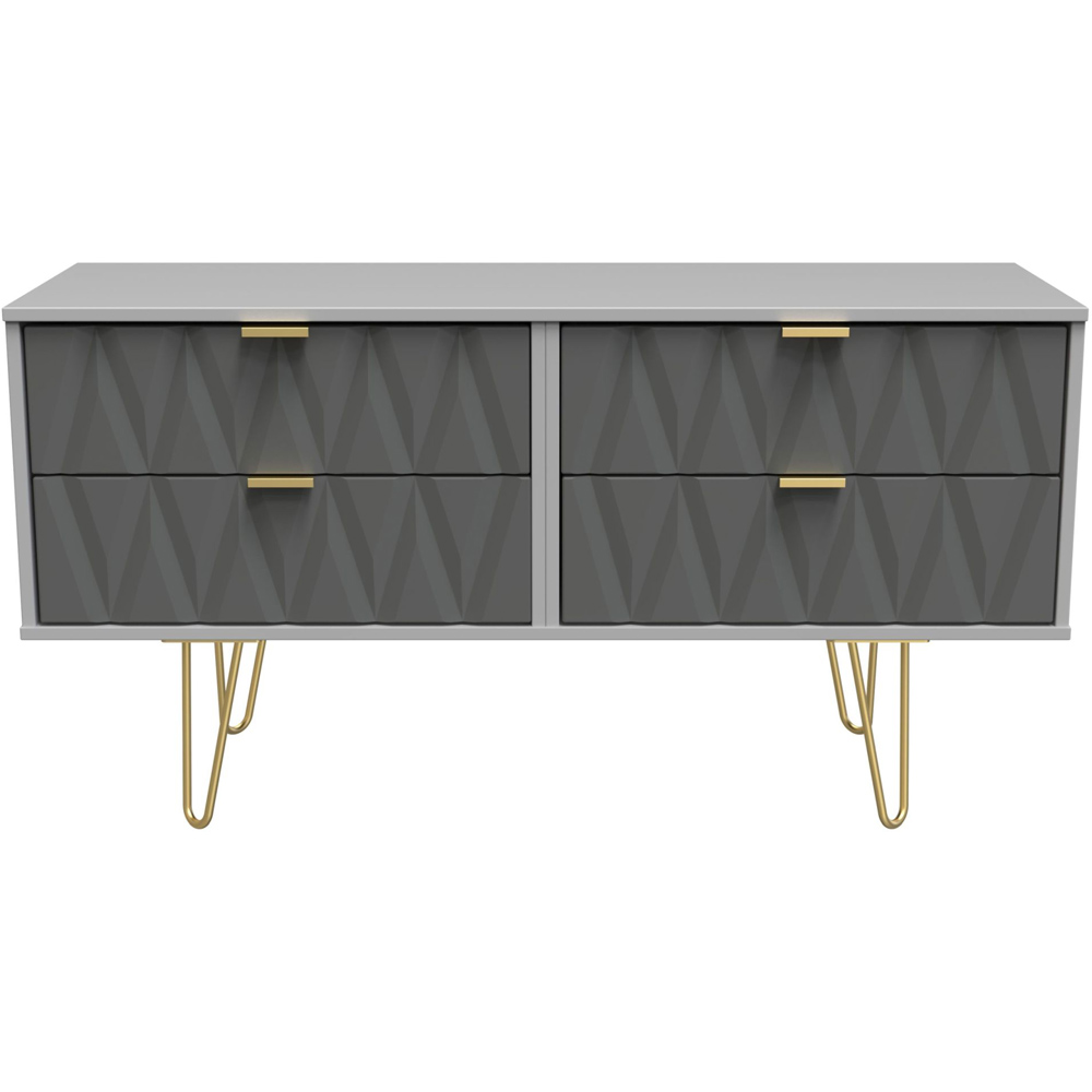 Crowndale Diamond 4 Drawer Matt Shadow and Grey Chest of Drawers Image 3