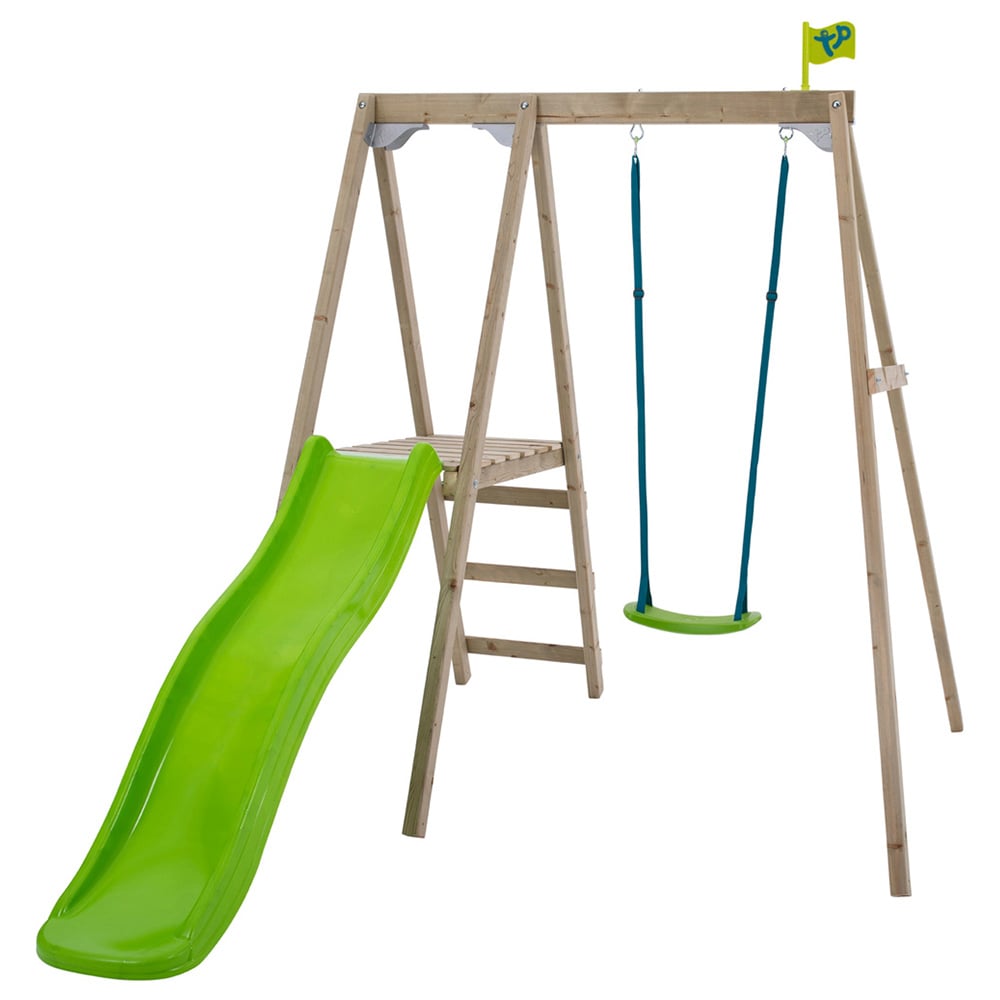 Tp Forest Multiplay Single Wooden Swing Set & Slide Image 1