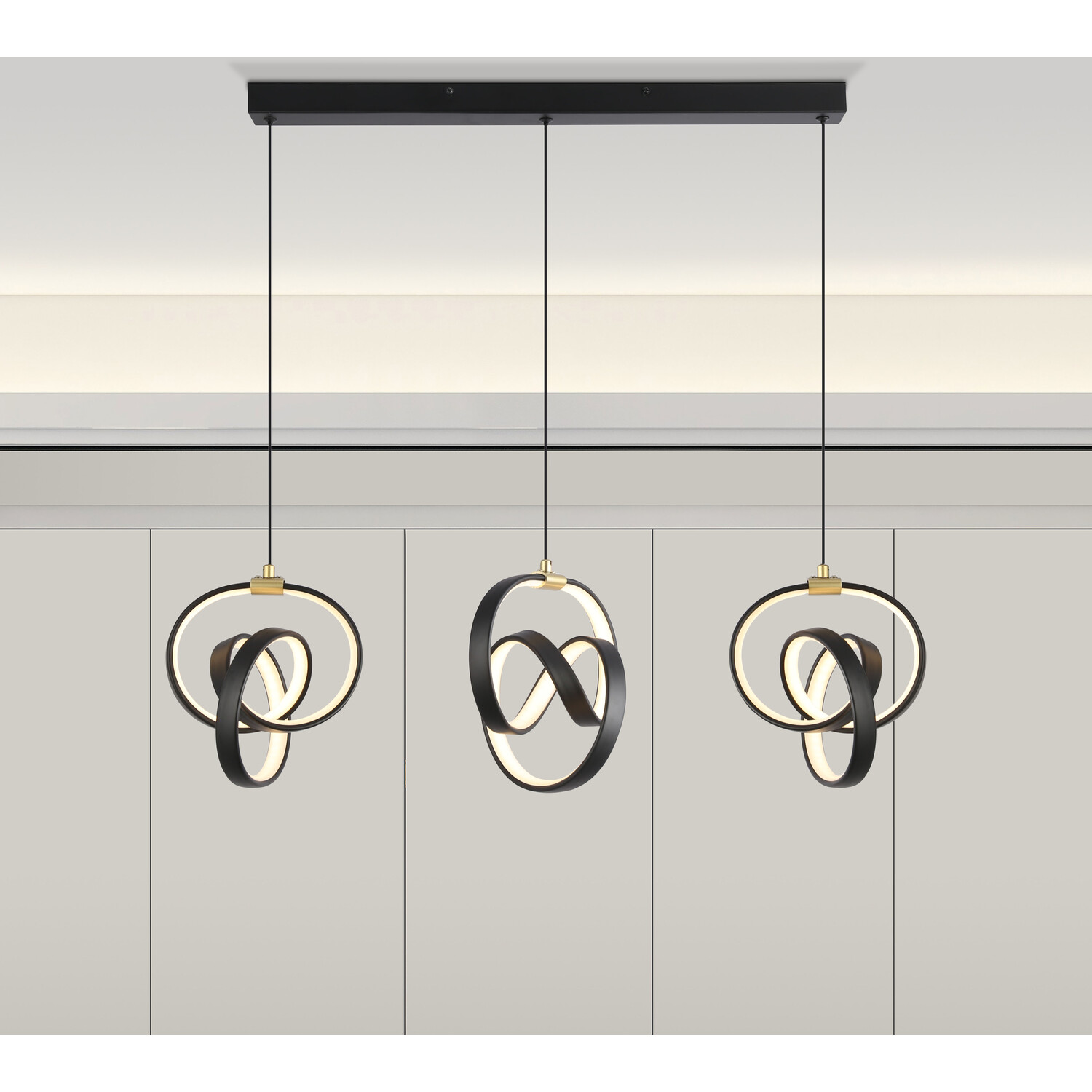 Spiral LED Ceiling Fitting Black Image 4