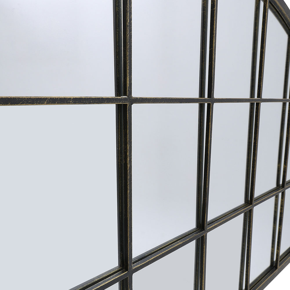 Living and Home Bronze Arched Wall Mirror with Metal Frame Image 4