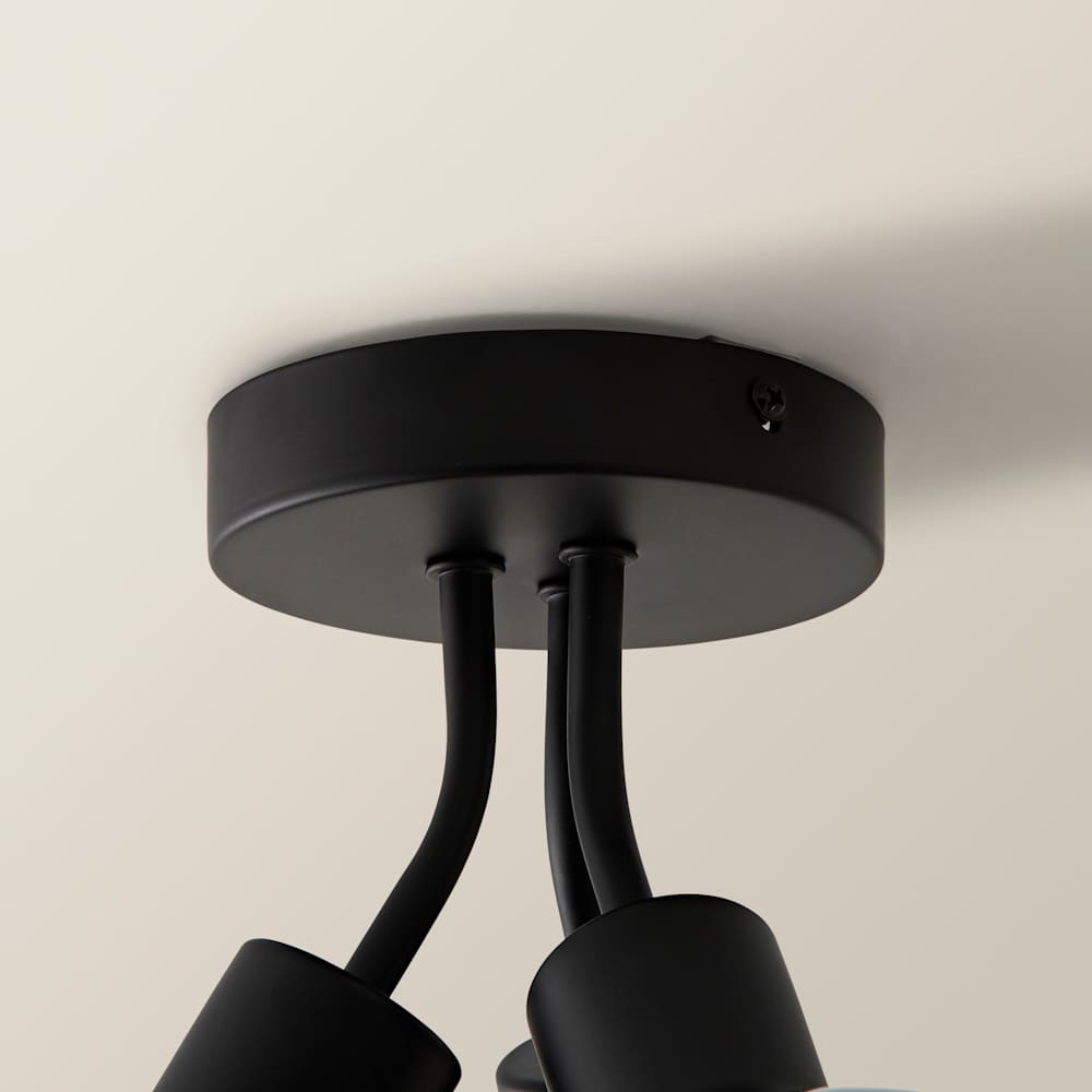 ValueLights Bellamy Matte Black Bubble Cluster Flush Ceiling Light and Bulbs Image 5