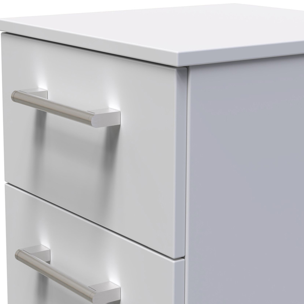 Crowndale Devon 3 Drawer Grey Matt Bedside Table Image 5