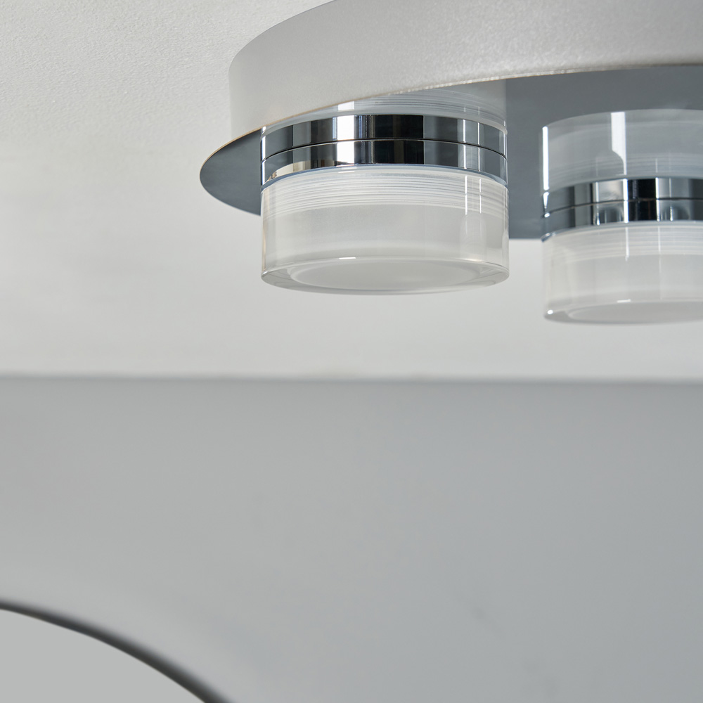 Spa Aylla Chrome 3 LED IP44 Flush Ceiling Light Image 5
