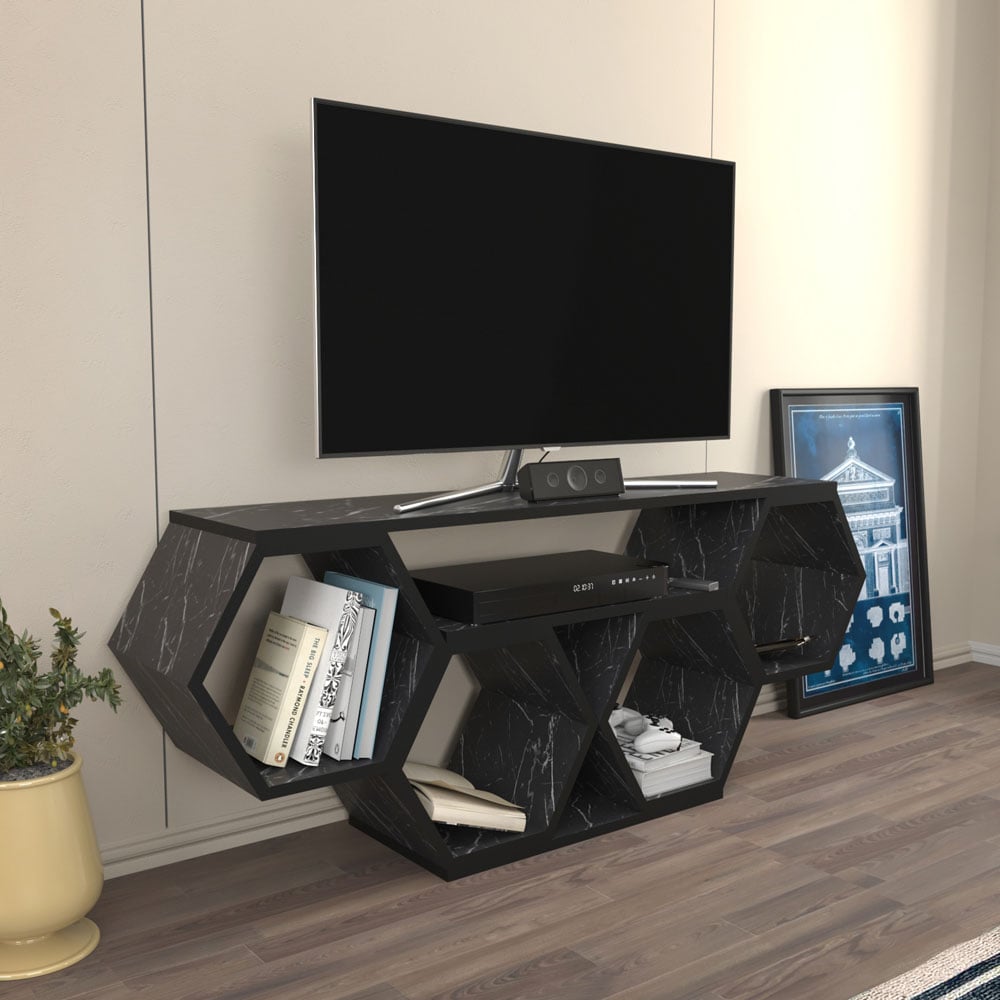 Decorotika Honey Full Bendire Wide Hexagonal TV Unit Image 6