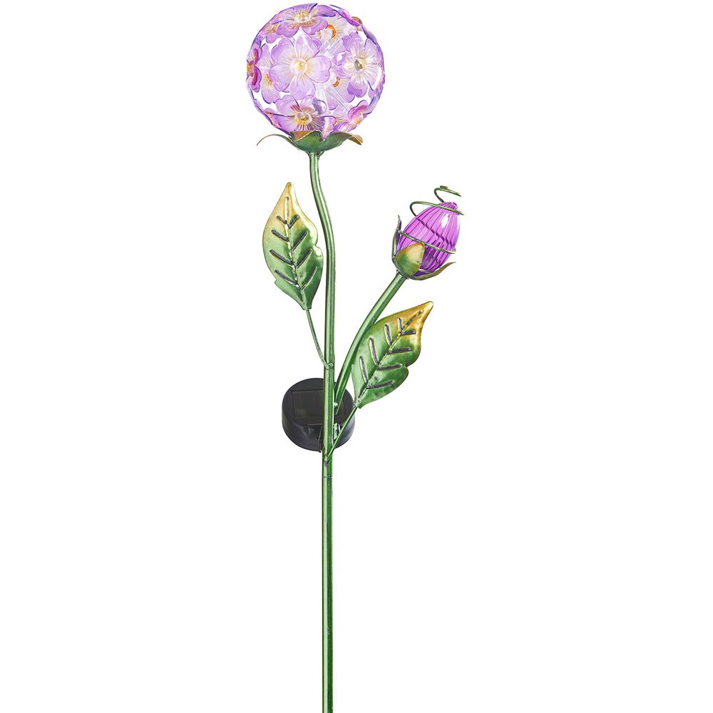 Single Floral Ball Solar Stake Light in Assorted styles Image 4
