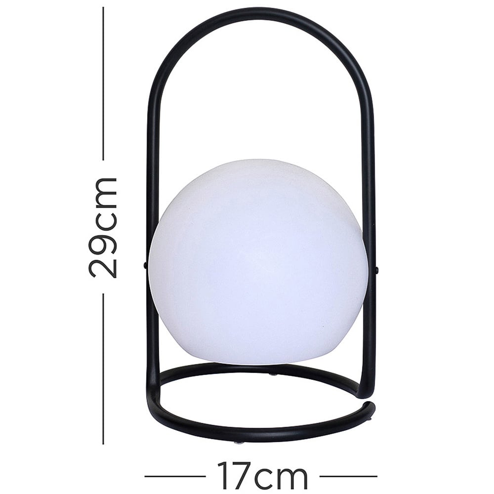 ValueLights Corte Black and White Globe LED Garden Table Lamp Image 8