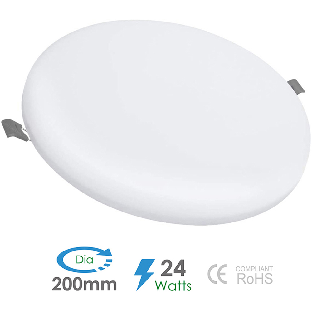 ENER-J 24W 6000K Frameless Recessed Round LED Panel Downlight 4 Pack Image 6