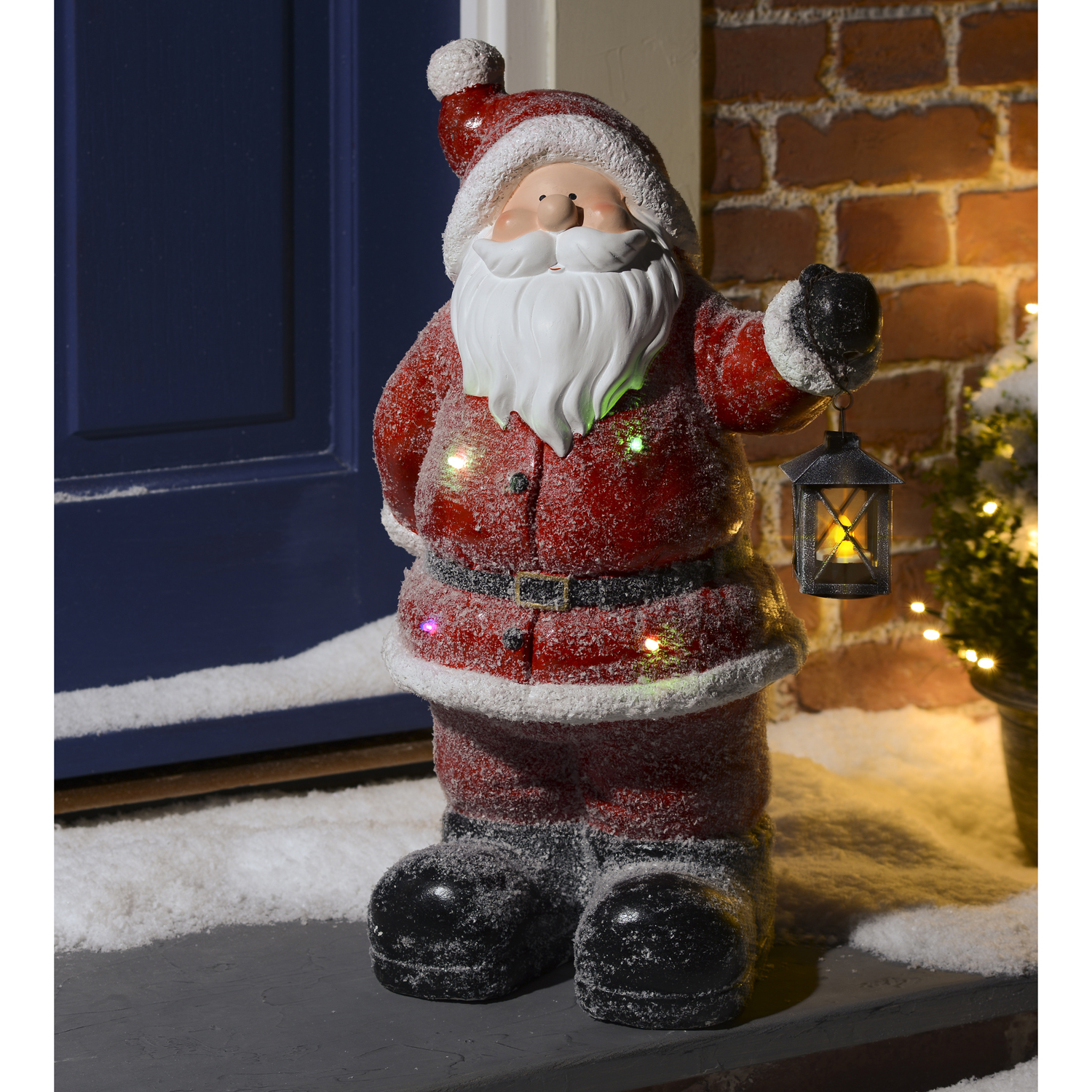 Christmas LED Santa with Lantern Ornament Image 2