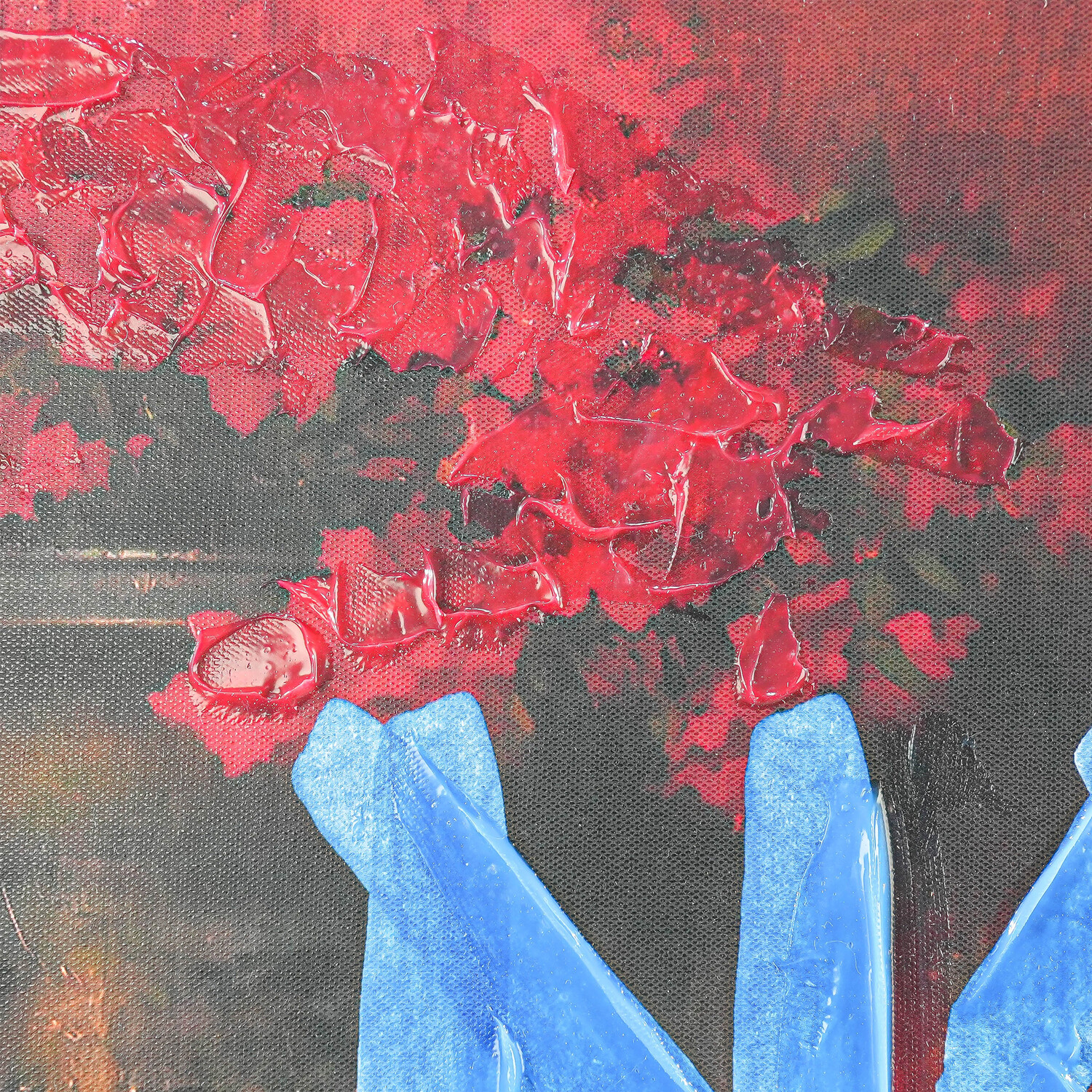 Not My Circus Vintage Hand Painted Canvas Red Image 7