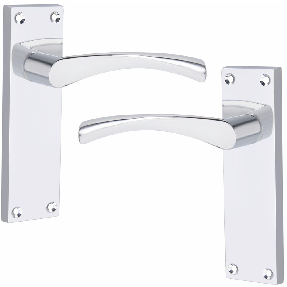 Golden Grace Polished Chrome Victorian Scroll Astrid Door Handle Set Image 3