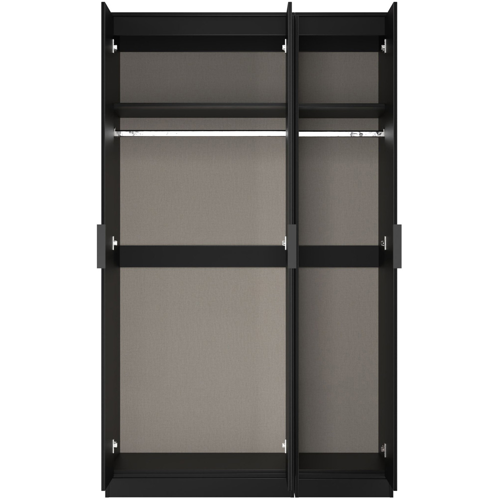 Crowndale Hong Kong 3 Door Matt Black Tall Wardrobe Ready Assembled Image 8