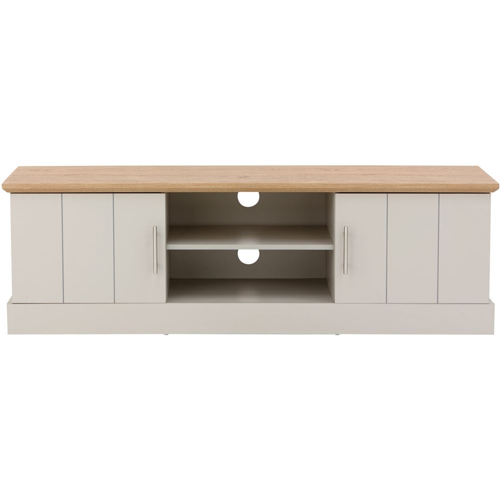 GFW Kendal 2 Door 2 Shelf Grey Large TV Unit Image 4
