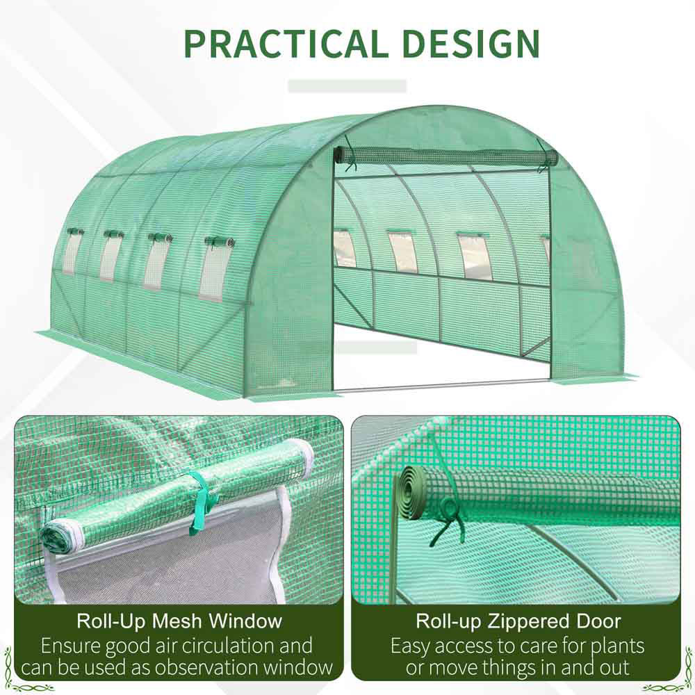 Outsunny Walk in Polytunnel 5.9x3x2m Image 4