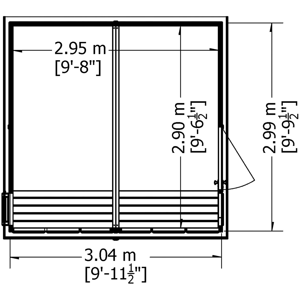 Shire 10 x 10ft Shiplap Style B Sun Pent Shed Image 8