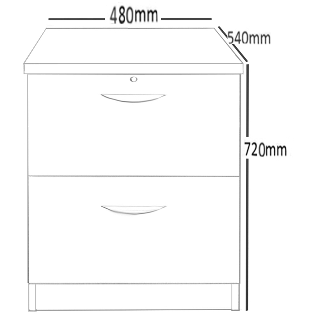 R White Cabinets 2 Drawer White Filing Cabinet Image 5