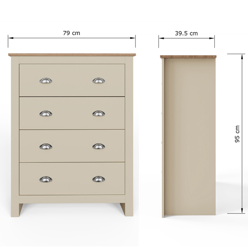 GFW Lancaster Cream 3 Piece Bedroom Furniture Set Image 8