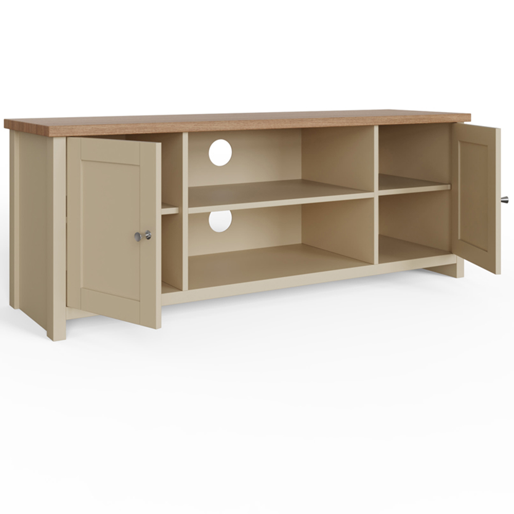 GFW Lancaster 2 Door 2 Shelf Cream Large TV Unit Image 3