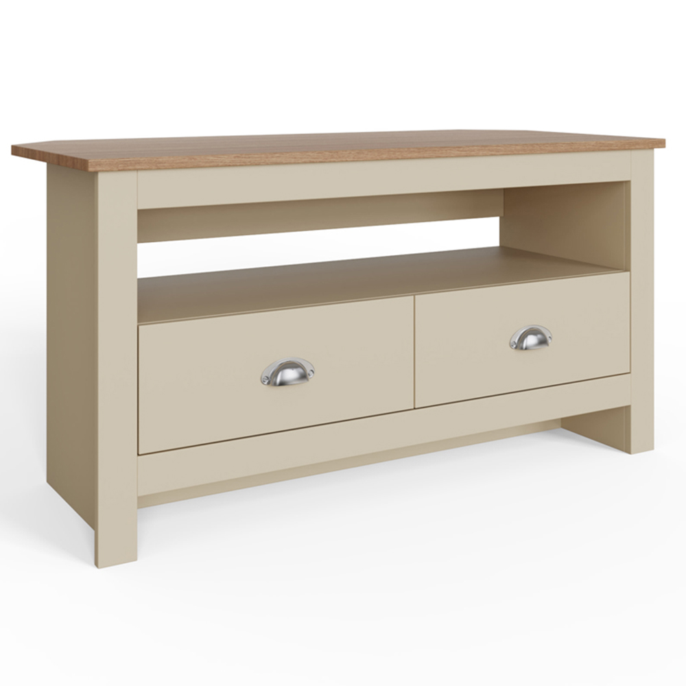 GFW Lancaster 2 Drawer Cream Corner TV Unit Image 3