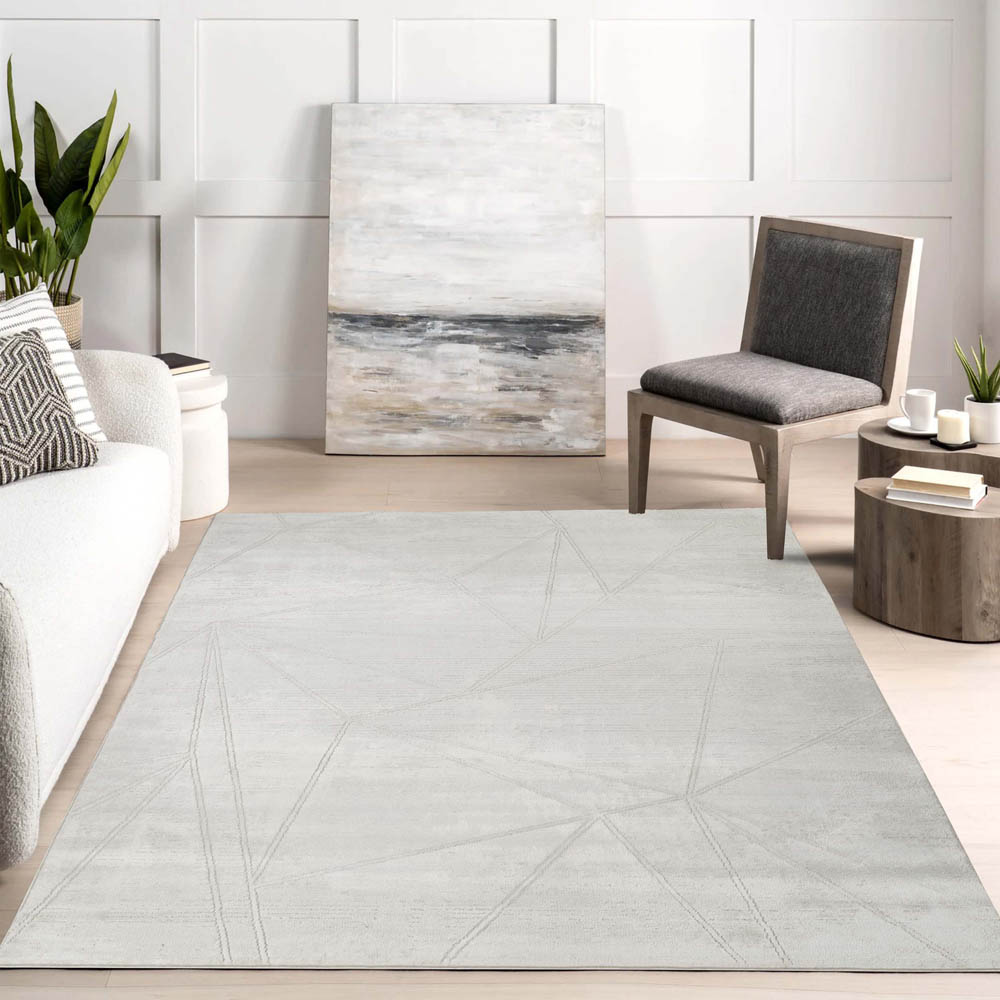 Desire Rugs Novu Mirage Beige Modern Abstract Geometric Metallic Rug 160 x 230cm Image 2