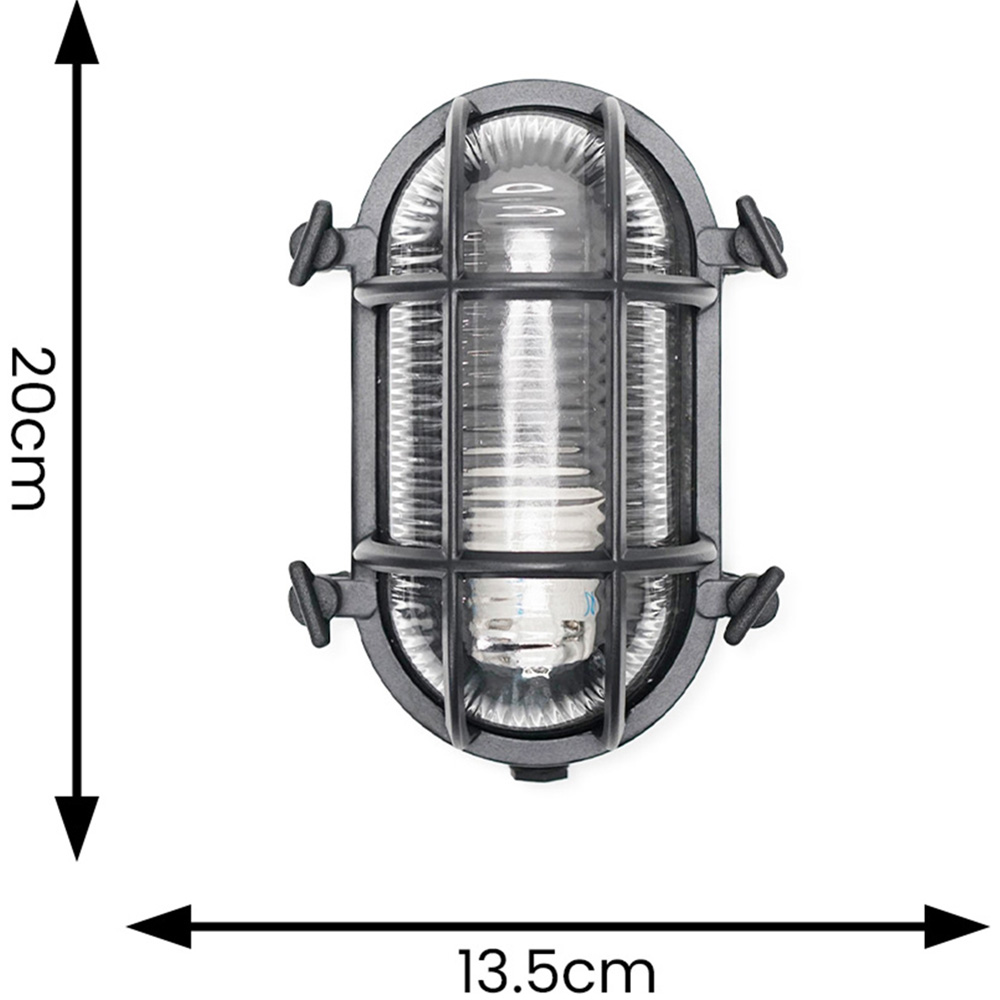 ValueLights Bow Polished Anthracite Bulkhead Outdoor Light Image 5