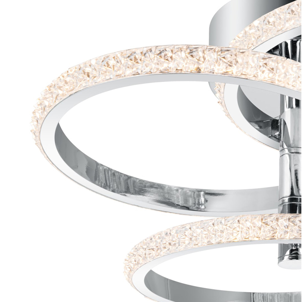 Cosylyte Cowen 3 Ring Chrome Beaded LED Ceiling Light Image 4