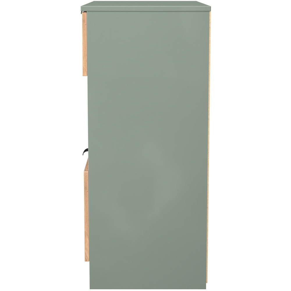 Crowndale Bora 2 Drawer Single Shelf Gold Oak and Reed Green Storage Unit Image 3