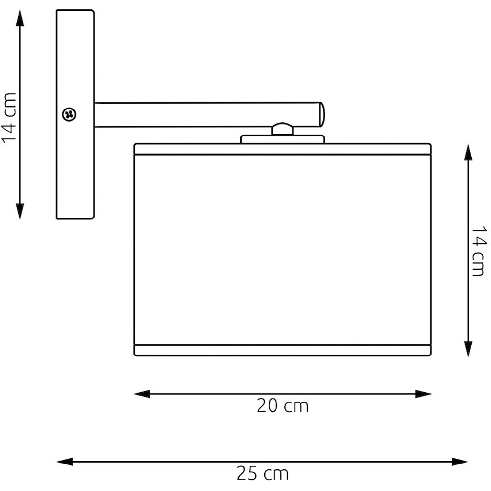 Emibig Eco Grey Cylindrical Shade Black E27 Wall Light Image 5