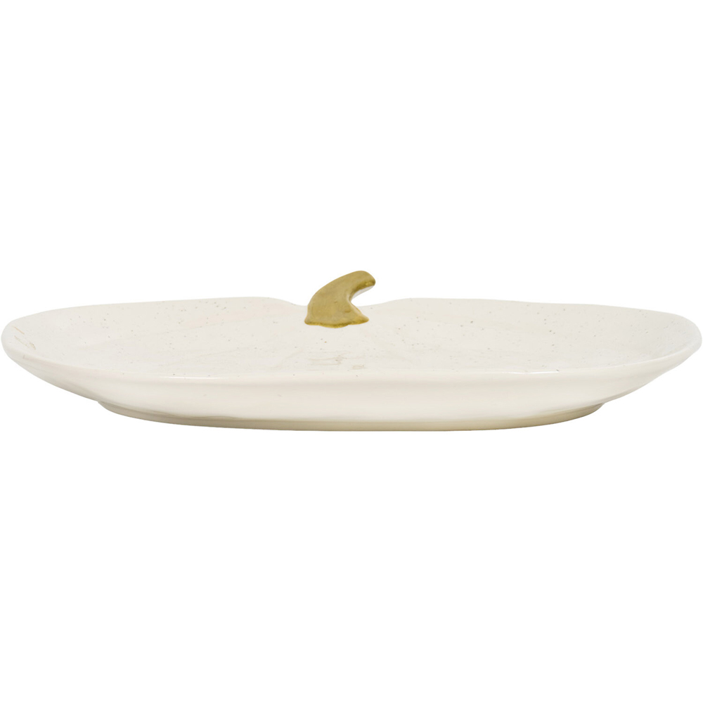 Pumpkin Gold Edge Serving Plate White Image 4