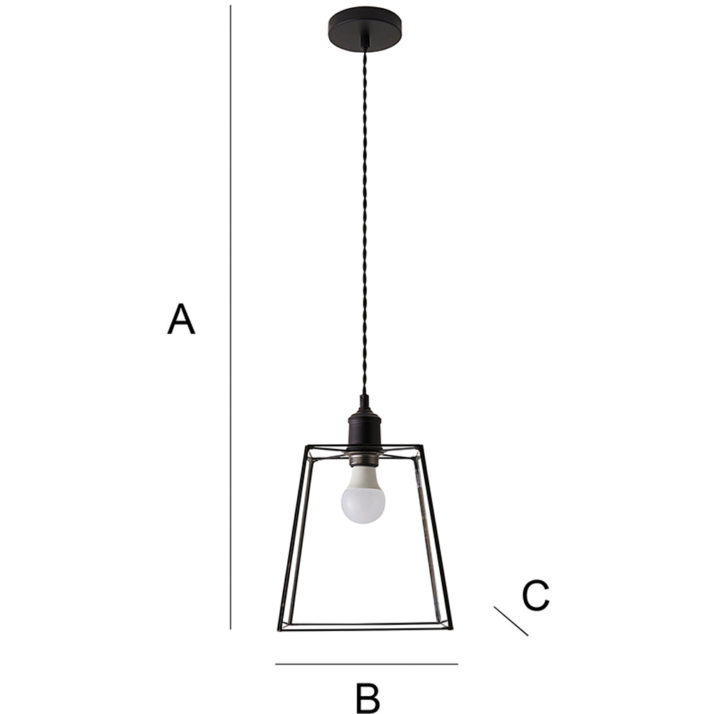 ValueLights Susie Single Glass Lantern Shade Matte Black LED Ceiling Pendant Light Image 7