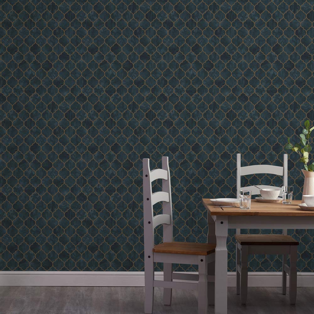 Contour Antibac Tegula Teal Wallpaper Image 3