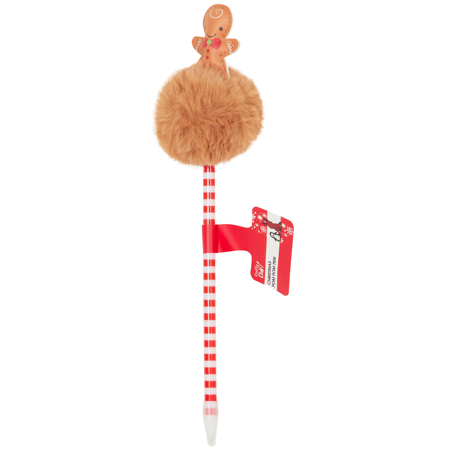 Gingerbread or Candy Cane Pom Pom Pen - Red or Brown Image 4