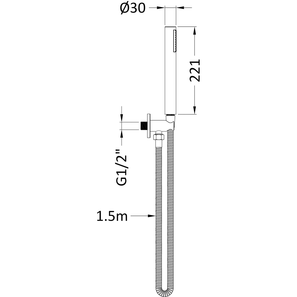 nuie Brushed Pewter Outlet Elbow Parking Bracket Flex and Handset Image 2