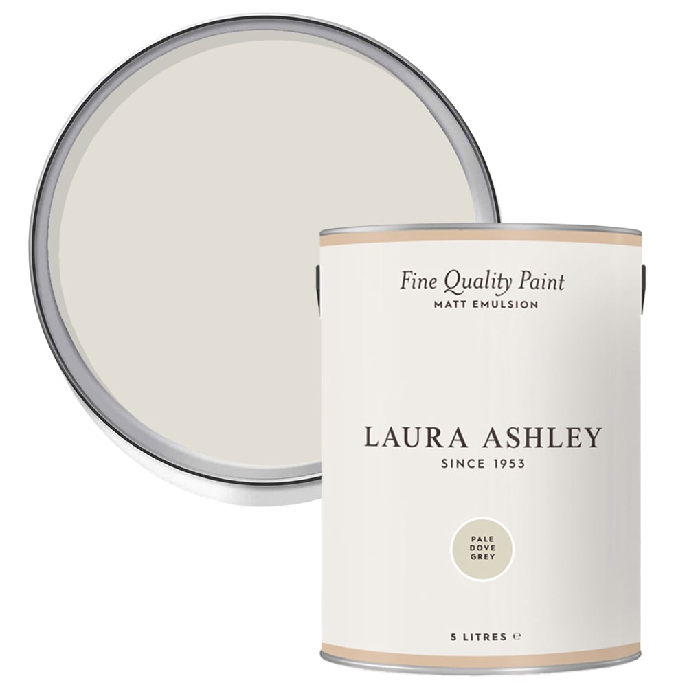 Laura Ashley Pale Dove Grey Matt Emulsion Paint 5L Image 1