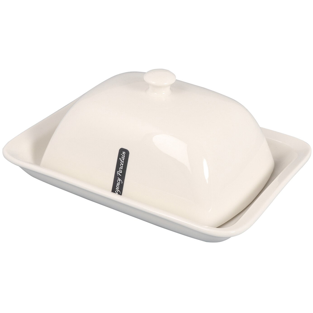 Regency Porcelain White Butter Dish Image 2