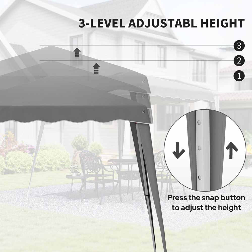 Outsunny 2.5 x 2.5m Grey Pop Up Gazebo Party Tent Image 7