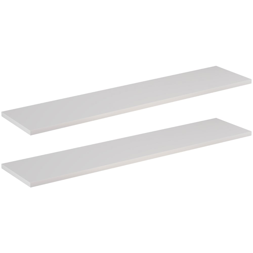 Homebase 90cm Matt White Melamine Floating Shelf 2 Pack Image 1