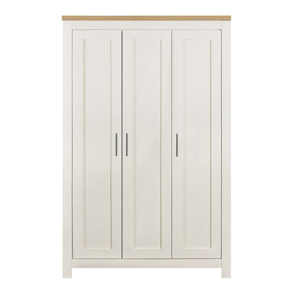 Highgate 3 Door Cream and Oak Wardrobe Image 3