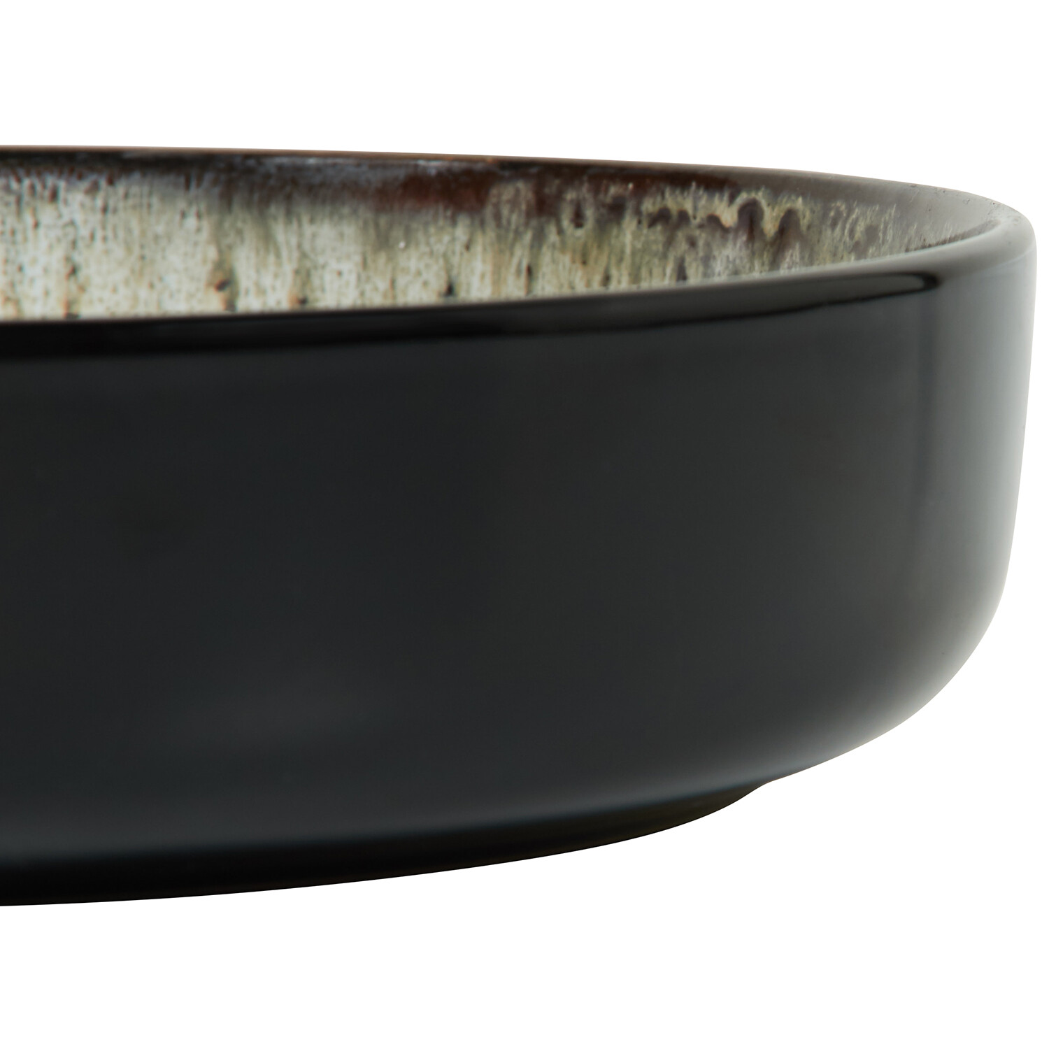 Black Kyanite Medium Serving Bowl - Black and White Image 2
