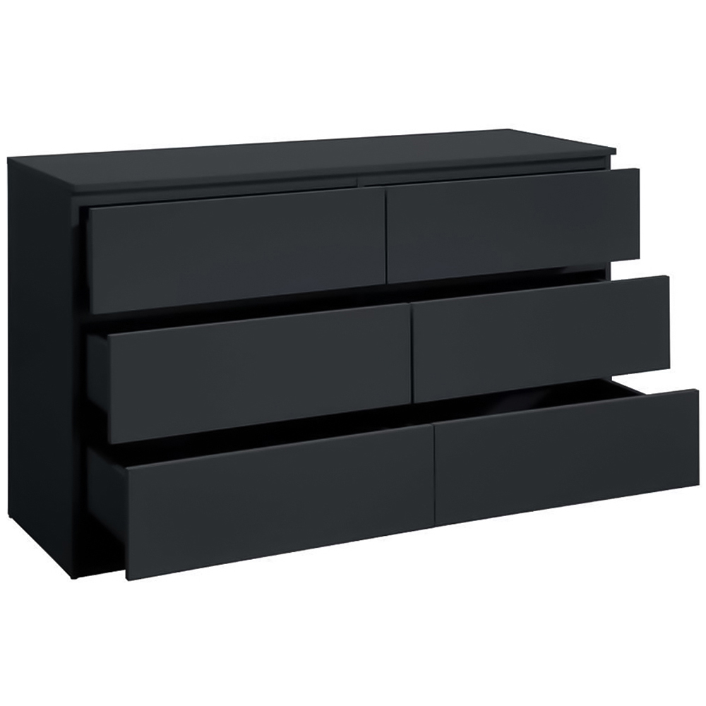 Oslo 6 Drawer Black Chest of Drawers Image 4