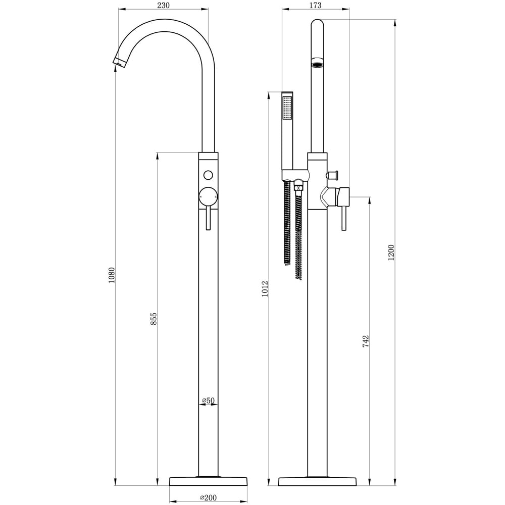 Bathstore Newton Chrome Floor Standing Bath Shower Mixer Image 3