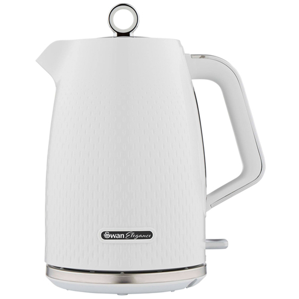 Swan Elegance EEJB273 White Textured 4 Slice Toaster and 1.7L Kettle Set Image 2