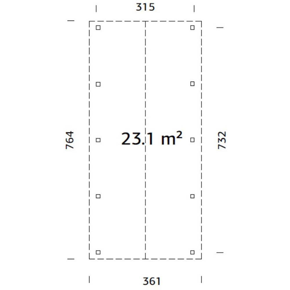 Palmako Robert Apex Carport 10.33 x 24ft Image 4
