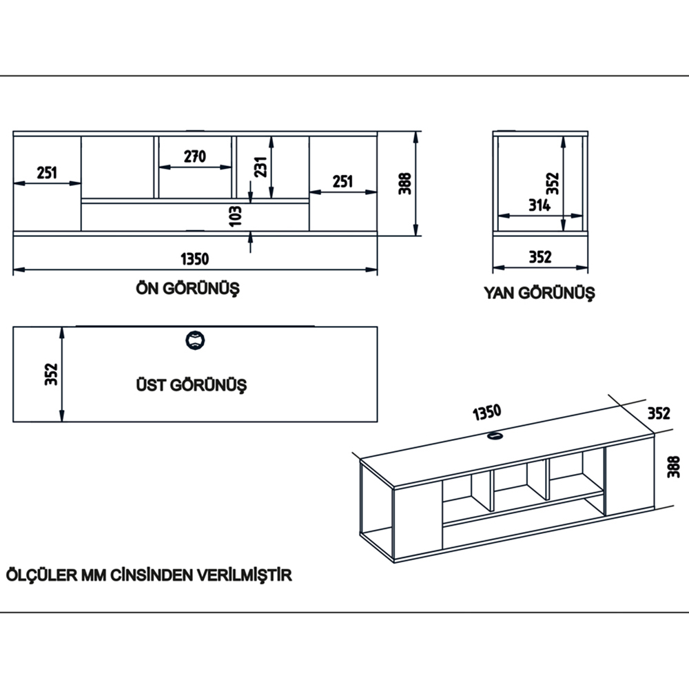 Decorotika Paldi 6 Shelf Black Floating TV Unit Image 7
