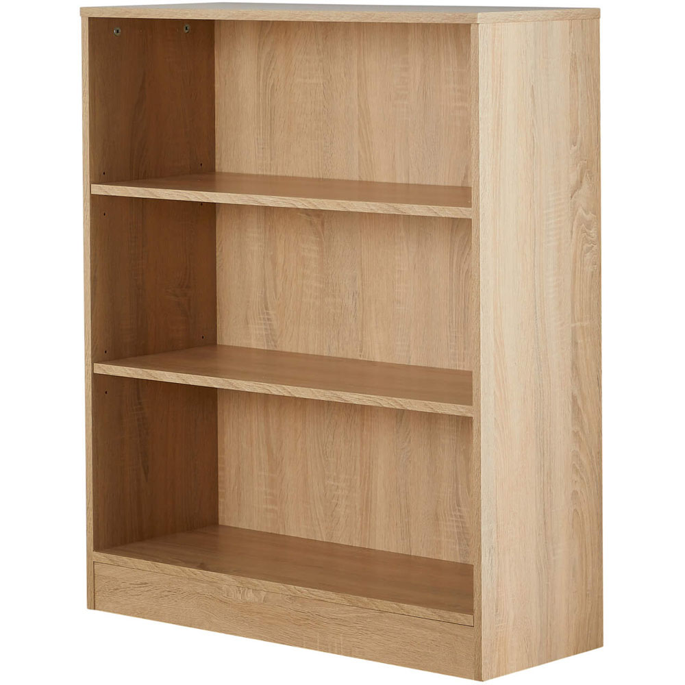 Home Source Clara 3 Shelf Oak Short Bookcase Image 2