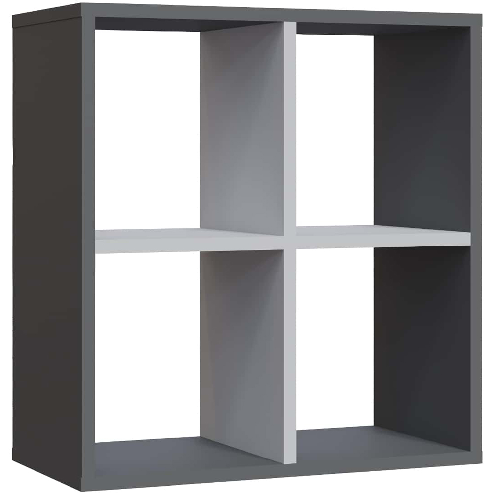 Decorotika Hansen 4 Shelf Anthracite and White Side Table Image 2