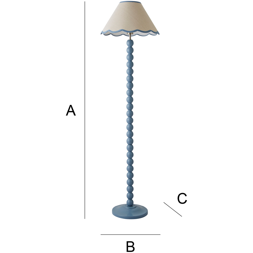 ValueLights Bobbins Blue Scallop Shade Powder Blue LED Floor Lamp Image 8