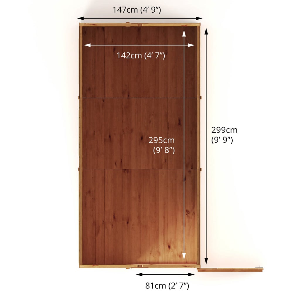 Mercia 10 x 5ft Modular Shiplap Apex Windowless Shed Image 8