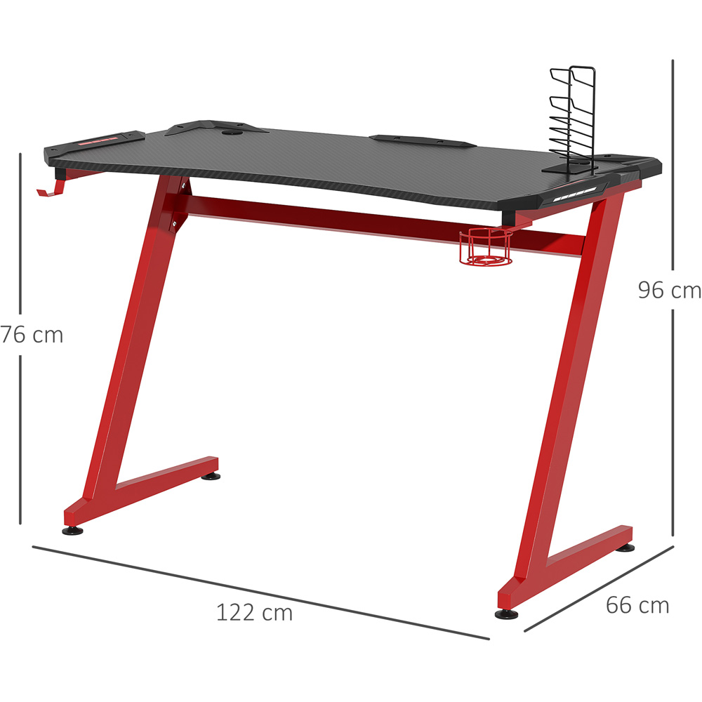 Portland Ergonomic Gaming Desk with Cup Holder Black and Red Image 7