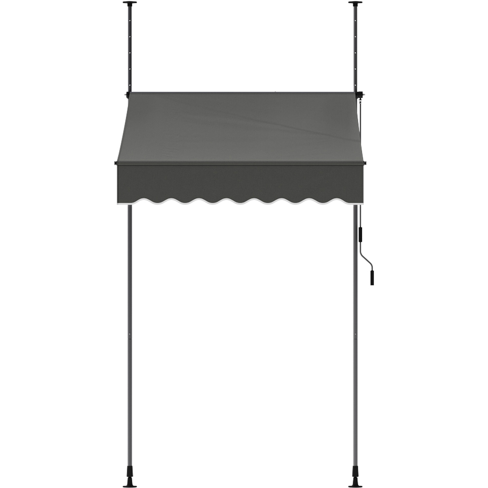 Living and Home Grey Wavy Valance Retractable Height Adjustable Awning 1.5m Image 7