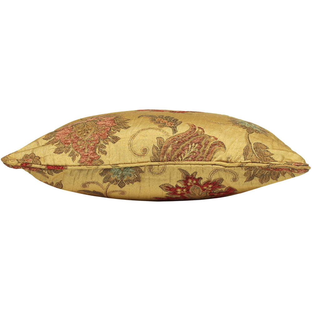 Paoletti Zurich Gold Floral Jacquard Cushion Image 2